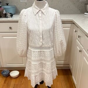 Alice + Olivia | Elegant White Lace Dress, Sz 10